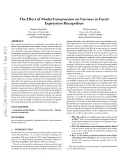The Effect of Model Compression on Fairness in Facial Expression
  Recognition