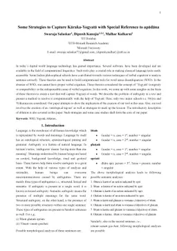 Some Strategies to Capture Karaka-Yogyata with Special Reference to
  apadana