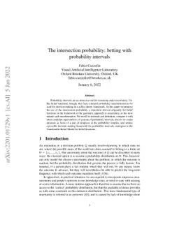 The intersection probability: betting with probability intervals