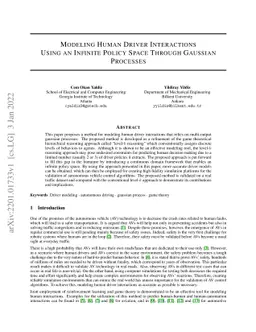 Modeling Human Driver Interactions Using an Infinite Policy Space
  Through Gaussian Processes
