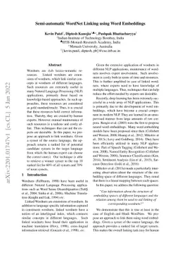 Semi-automatic WordNet Linking using Word Embeddings