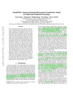 NumHTML: Numeric-Oriented Hierarchical Transformer Model for Multi-task
  Financial Forecasting