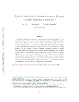 Spectral Clustering with Variance Information for Group Structure
  Estimation in Panel Data