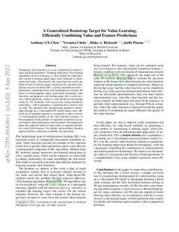 A Generalized Bootstrap Target for Value-Learning, Efficiently Combining
  Value and Feature Predictions