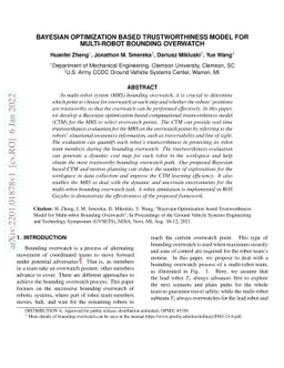 Bayesian Optimization Based Trustworthiness Model for Multi-robot
  Bounding Overwatch