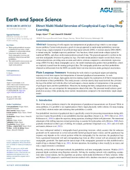 Direct multi-modal inversion of geophysical logs using deep learning