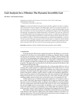Gait Analysis for A Tilt-rotor: The Dynamic Invertible Gait