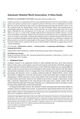 Automatic Related Work Generation: A Meta Study