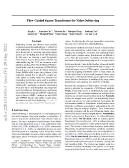 Flow-Guided Sparse Transformer for Video Deblurring