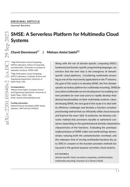 SMSE: A Serverless Platform for Multimedia Cloud Systems