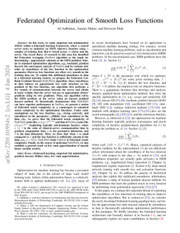 Federated Optimization of Smooth Loss Functions