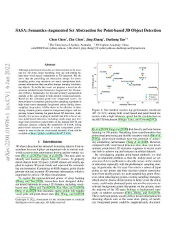 SASA: Semantics-Augmented Set Abstraction for Point-based 3D Object
  Detection