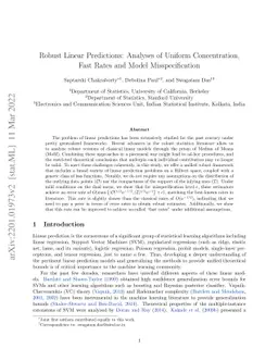 Robust Linear Predictions: Analyses of Uniform Concentration, Fast Rates
  and Model Misspecification