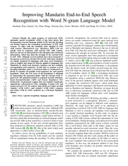 Improving Mandarin End-to-End Speech Recognition with Word N-gram
  Language Model