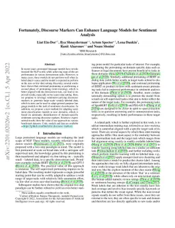 Fortunately, Discourse Markers Can Enhance Language Models for Sentiment
  Analysis