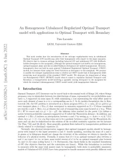 An Homogeneous Unbalanced Regularized Optimal Transport model with
  applications to Optimal Transport with Boundary