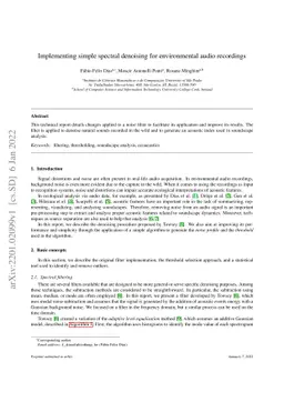 Implementing simple spectral denoising for environmental audio
  recordings