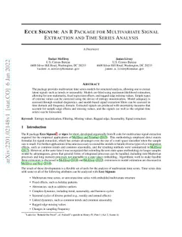 Ecce Signum: An R Package for Multivariate Signal Extraction and Time
  Series Analysis