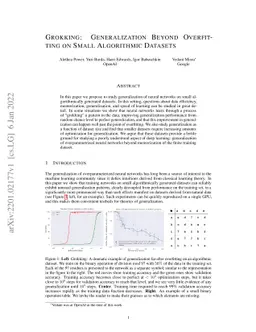 Grokking: Generalization Beyond Overfitting on Small Algorithmic
  Datasets