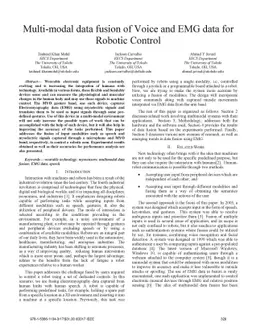 Multi-modal data fusion of Voice and EMG data for Robotic Control