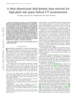 A three-dimensional dual-domain deep network for high-pitch and sparse
  helical CT reconstruction