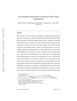 Cross-Modality Deep Feature Learning for Brain Tumor Segmentation