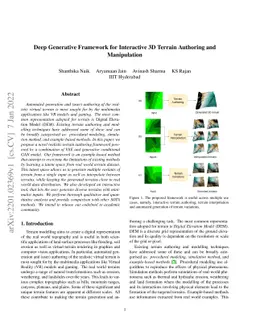 Deep Generative Framework for Interactive 3D Terrain Authoring and
  Manipulation