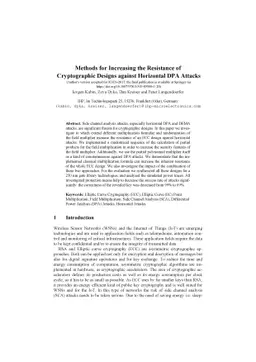 Methods for Increasing the Resistance of Cryptographic Designs against
  Horizontal DPA Attacks