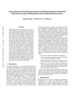 Auction-Based Ex-Post-Payment Incentive Mechanism Design for Horizontal
  Federated Learning with Reputation and Contribution Measurement