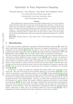 Optimality in Noisy Importance Sampling