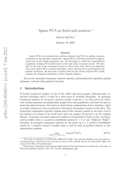 Sparse PCA on fixed-rank matrices