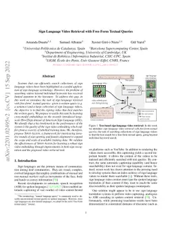 Sign Language Video Retrieval with Free-Form Textual Queries