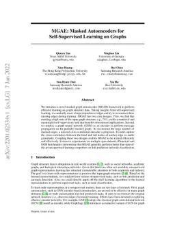 MGAE: Masked Autoencoders for Self-Supervised Learning on Graphs