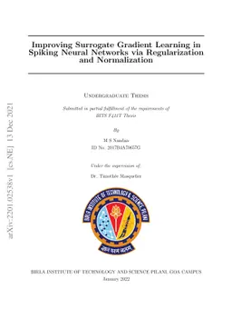 Improving Surrogate Gradient Learning in Spiking Neural Networks via
  Regularization and Normalization