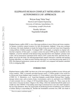 Elephant-Human Conflict Mitigation: An Autonomous UAV Approach