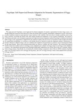 FogAdapt: Self-Supervised Domain Adaptation for Semantic Segmentation of
  Foggy Images