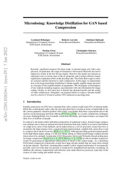 Microdosing: Knowledge Distillation for GAN based Compression