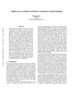 Neighbor2vec: an efficient and effective method for Graph Embedding