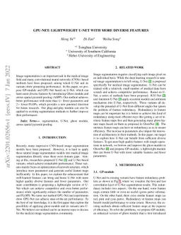 GPU-Net: Lightweight U-Net with more diverse features