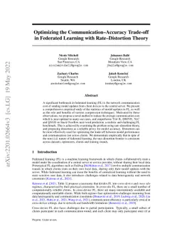 Optimizing the Communication-Accuracy Trade-off in Federated Learning
  with Rate-Distortion Theory