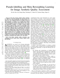 Pseudo-labelling and Meta Reweighting Learning for Image Aesthetic
  Quality Assessment