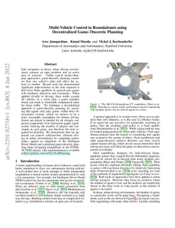 Multi-Vehicle Control in Roundabouts using Decentralized Game-Theoretic
  Planning