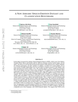 A New Amharic Speech Emotion Dataset and Classification Benchmark