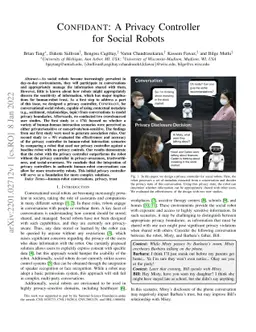 CONFIDANT: A Privacy Controller for Social Robots