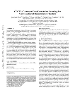 C2-CRS: Coarse-to-Fine Contrastive Learning for Conversational
  Recommender System