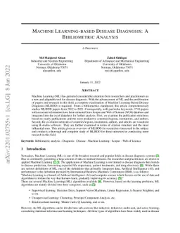 Machine Learning-Based Disease Diagnosis:A Bibliometric Analysis