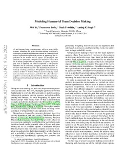 Modeling Human-AI Team Decision Making