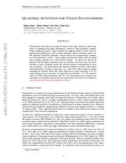 QuadTree Attention for Vision Transformers