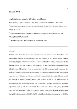 A fall alert system with prior-fall activity identification