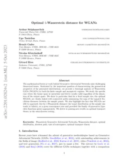 Optimal 1-Wasserstein Distance for WGANs